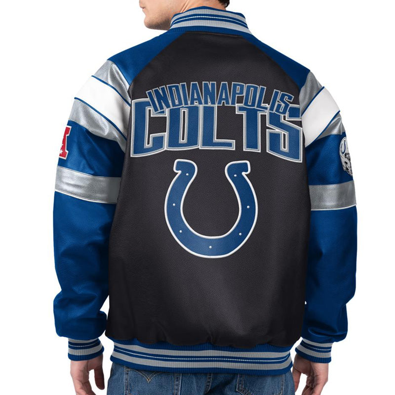 Indianapolis Colts G-III Faux Varsity Leather Jacket
