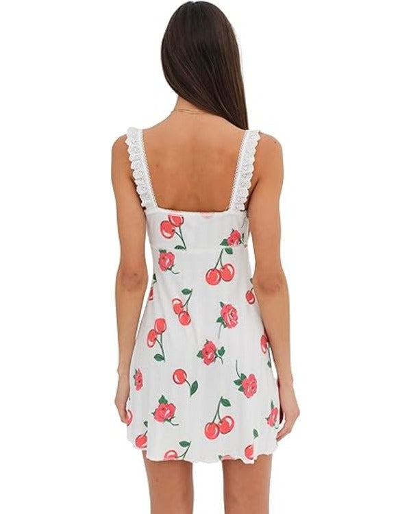 The Baldwins S01 Hilaria Baldwin Cherry & Rose Print Dress