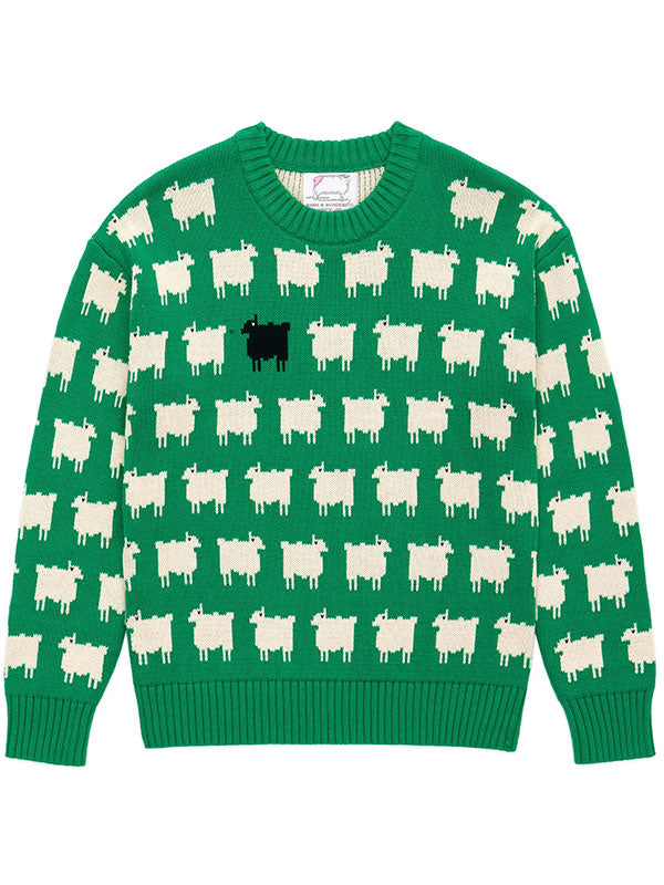 Lady Diana Green Sheep Sweater