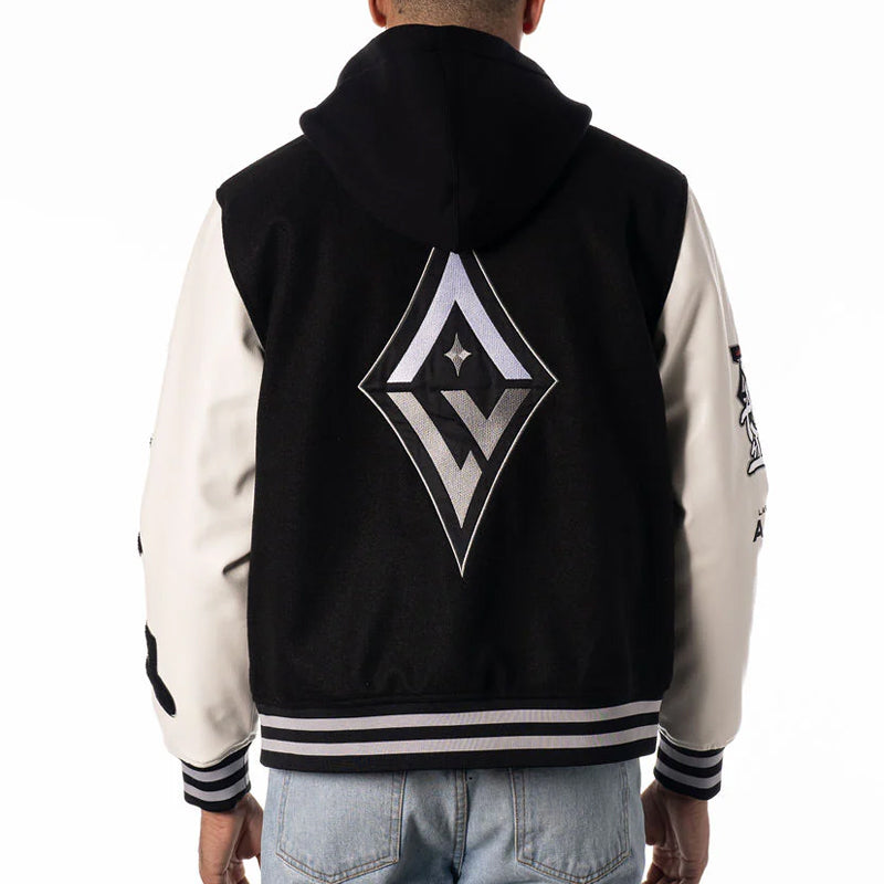 Las Vegas Aces Black Varsity Jacket with Hood