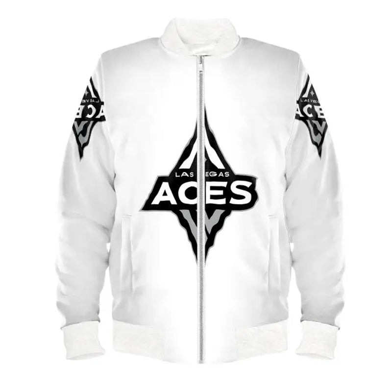 Las Vegas Aces White Bomber Satin Jacket