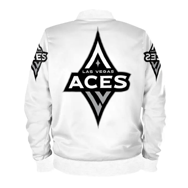 Las Vegas Aces White Bomber Satin Jacket