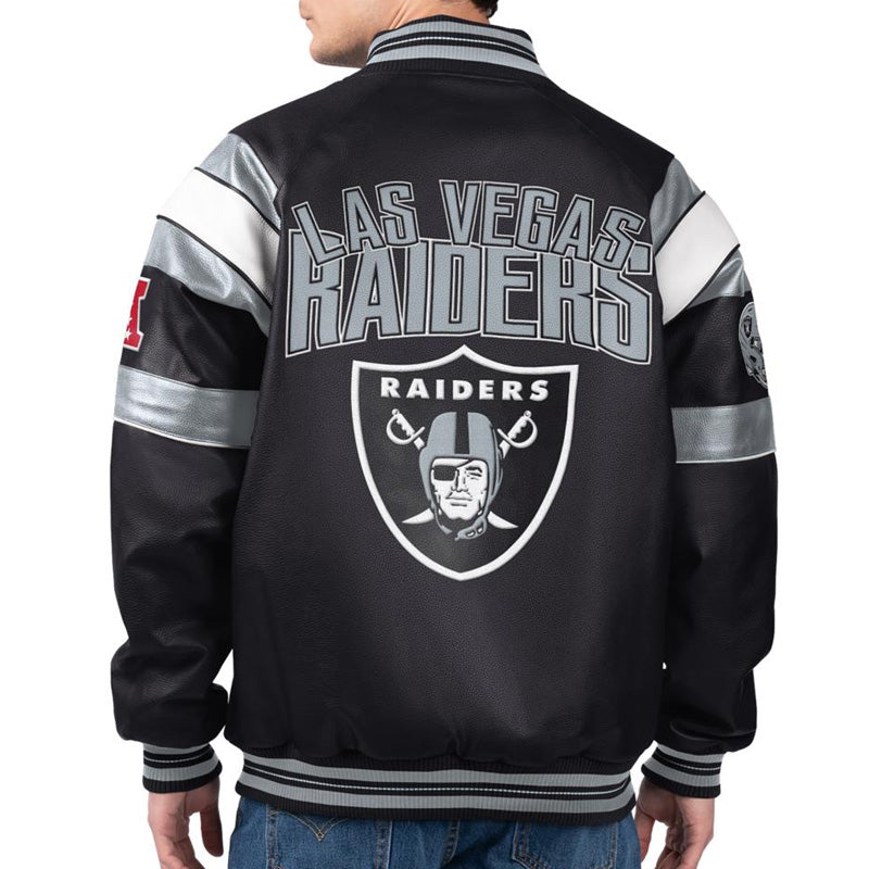 Las Vegas Raiders G-III Faux Varsity Leather Jacket