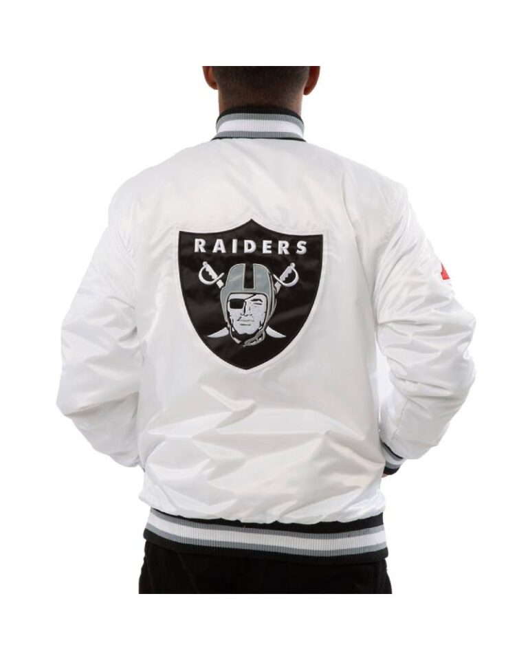 A Stars Las Vegas Raiders White Satin Jacket