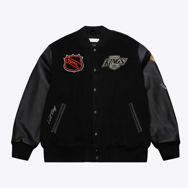 LA Kings Black Out Team Logo Varsity Jacket