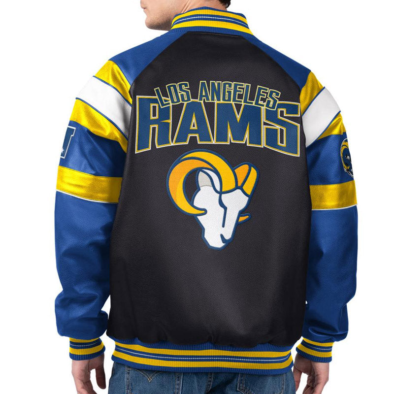 Los Angeles Rams G-III Faux Varsity Leather Jacket