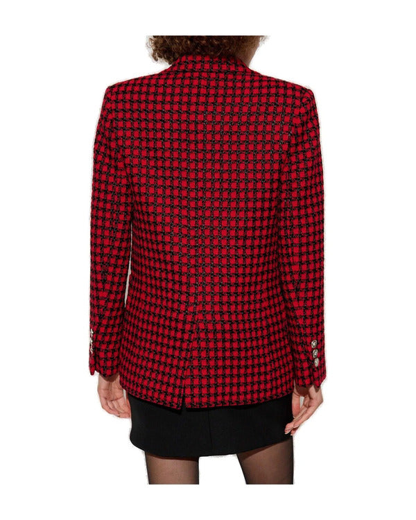 Elsbeth S02 Carrie Preston Red Checkered Tweed Blazer