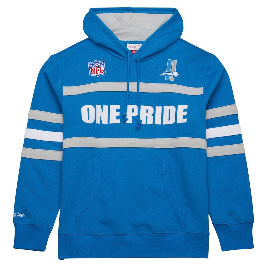 Detroit Lions Blue Vintage Logo Head Coach Fleece Hoodie