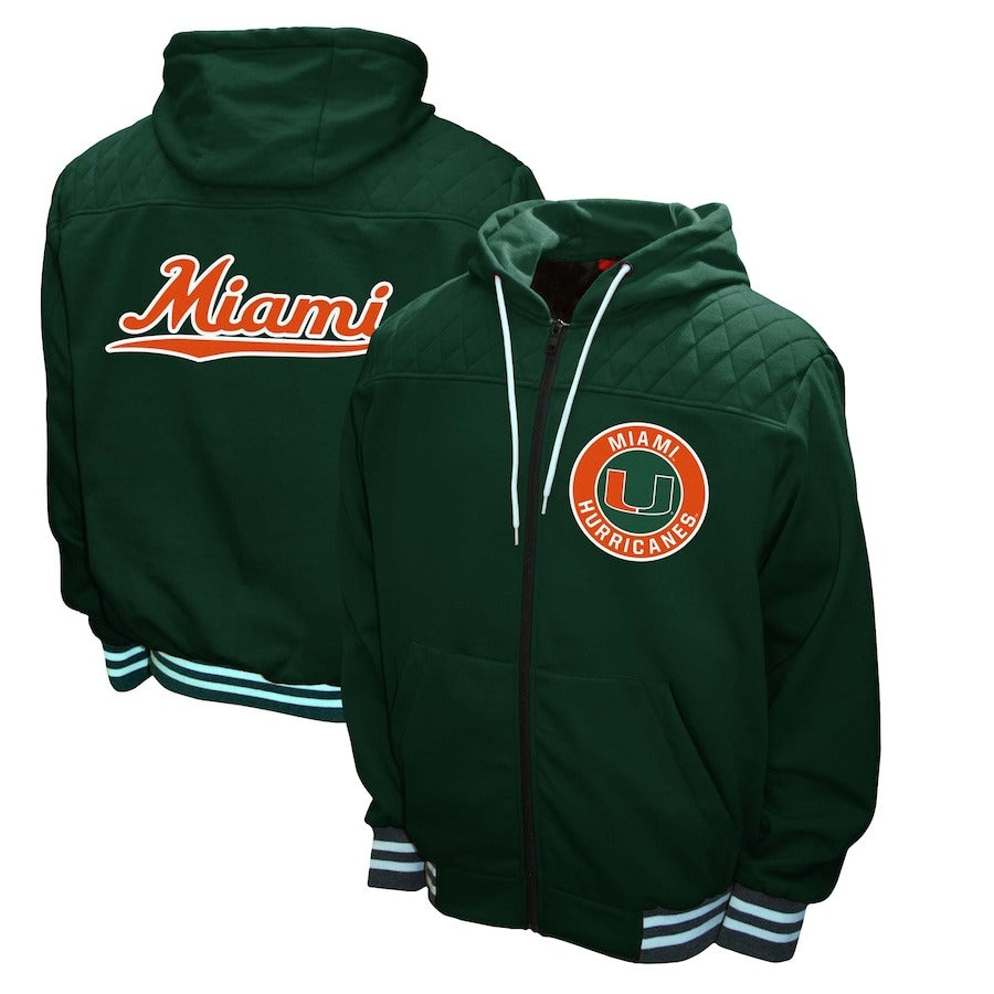 Franchise Club Green Miami Hurricanes Hoodie Jacket