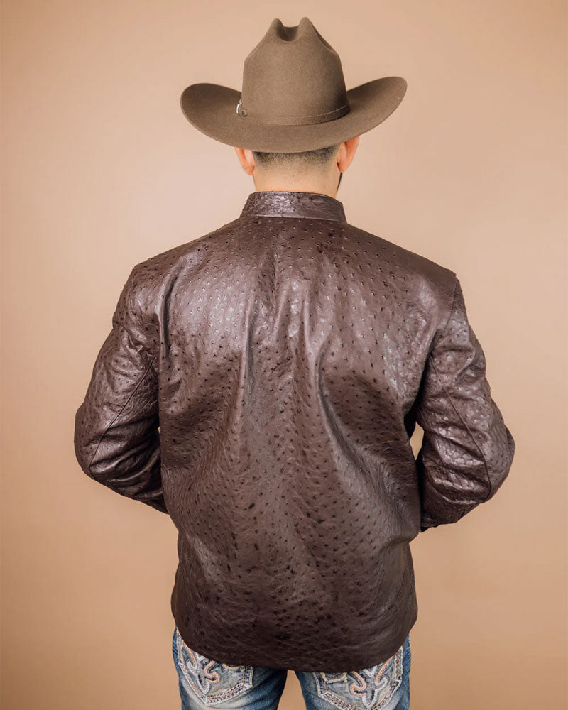 Men’s Full Ostrich Genuine Leather Jacket