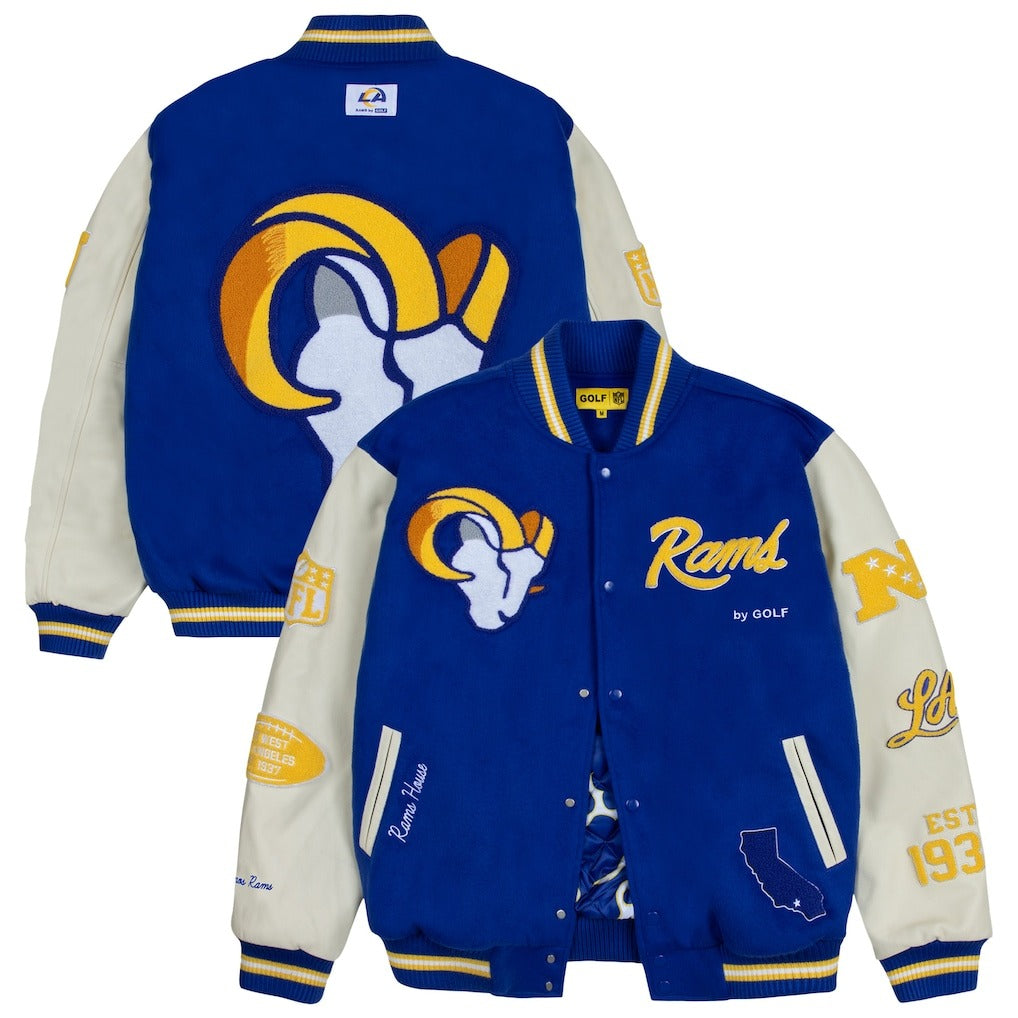 Los Angeles Rams GOLF WANG Royal Letterman Jacket