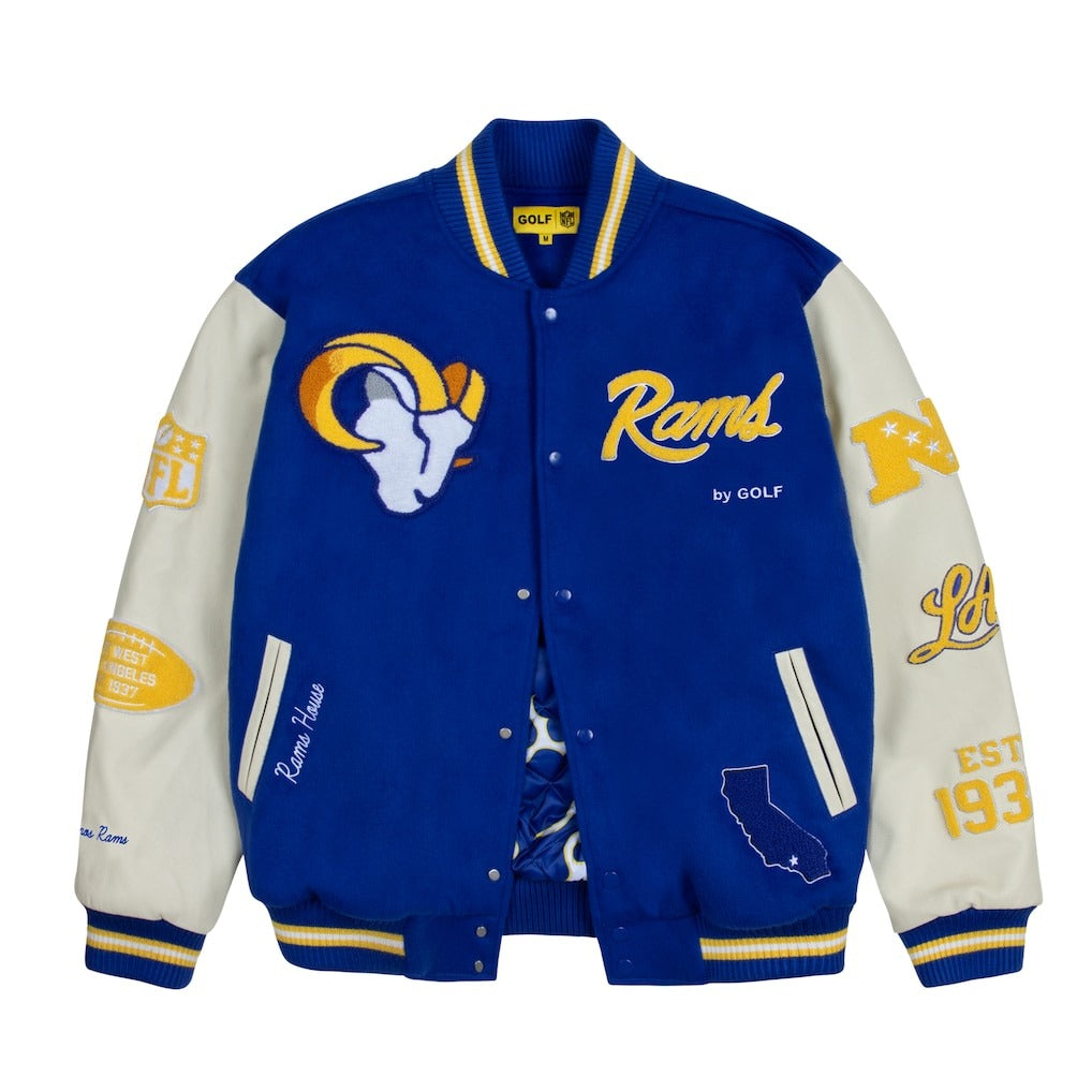 Los Angeles Rams GOLF WANG Royal Letterman Jacket