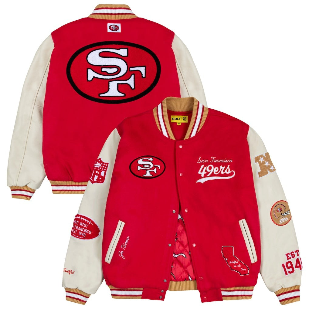San Francisco 49ers GOLF WANG Scarlet Letterman Jacket