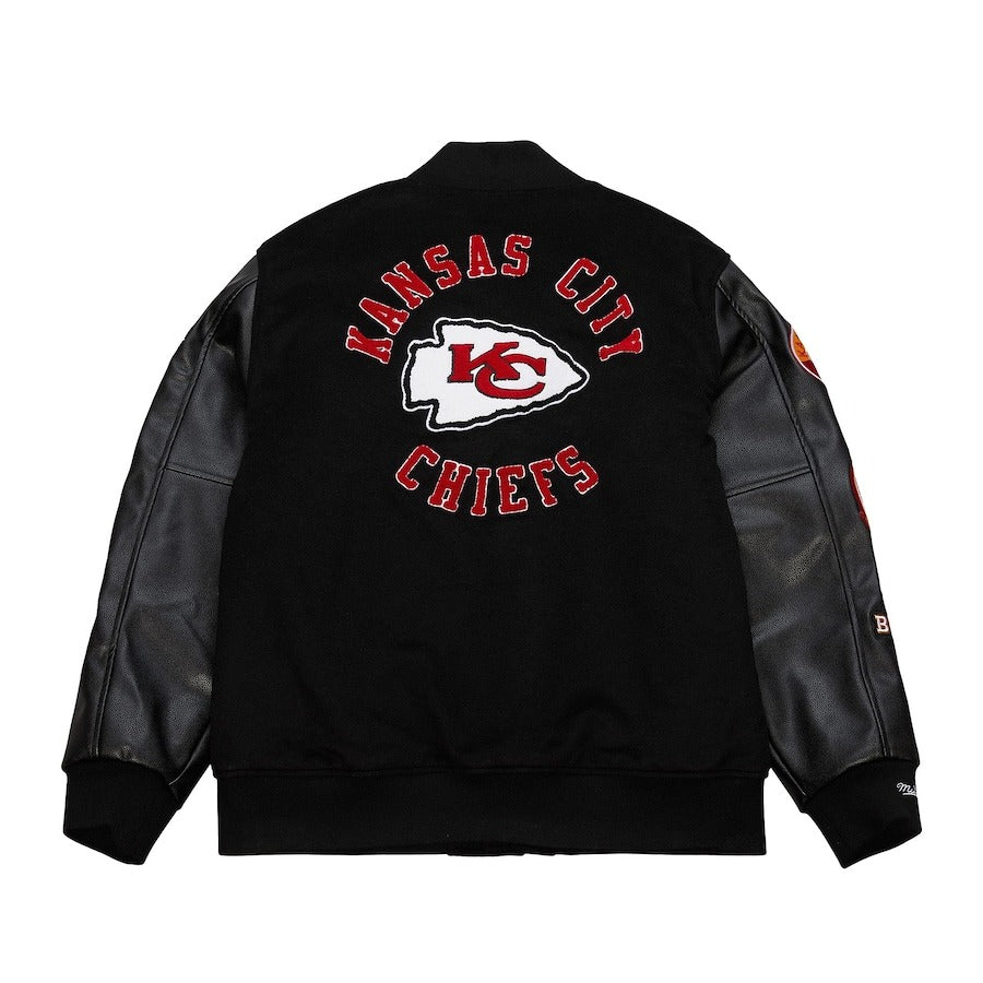 Men's Mitchell & Ness Black Kansas City Chiefs Black Varsity Jacket