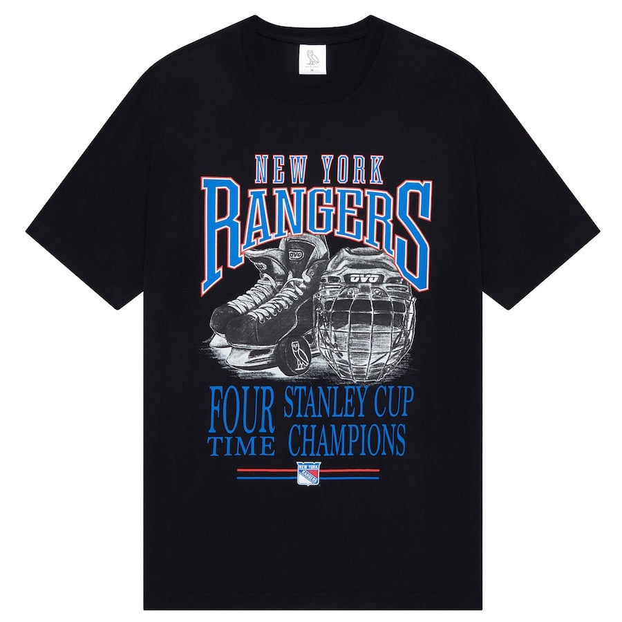 Men's New York Rangers Ovo X Nhl Black Graphic T-shirt