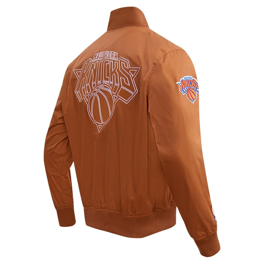 Brown New York Knicks Paint Jacket