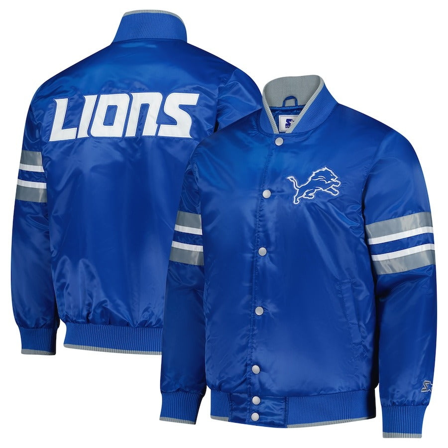 Detroit Lions Starter Blue Scout I Varsity Jacket