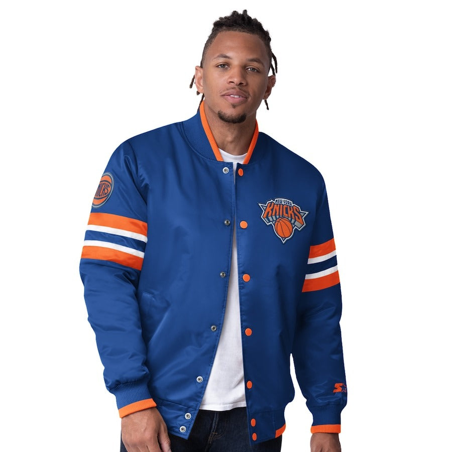 Starter New York Knicks Scout Satin Varsity Jacket