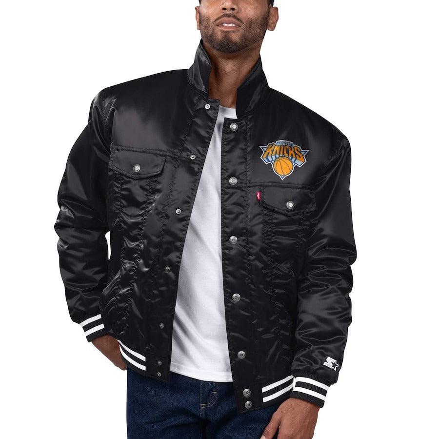 Starter X Levi's New York Knicks Trucker Satin Jacket