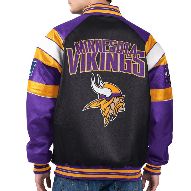 Minnesota Vikings G-III Faux Varsity Leather Jacket