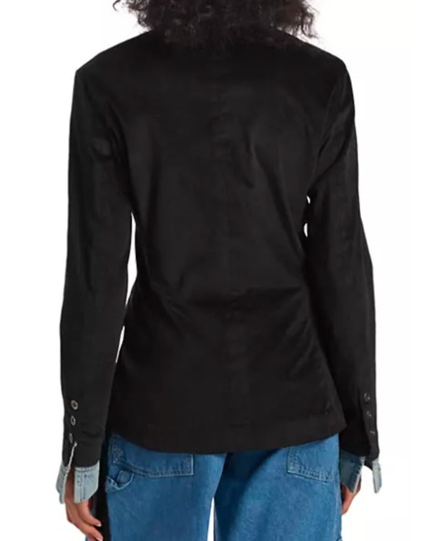 Shrinking S02 Christa Miller Denim Trim Blazer