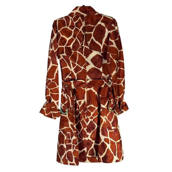 Lily Collins’ Orange Animal Print Coat