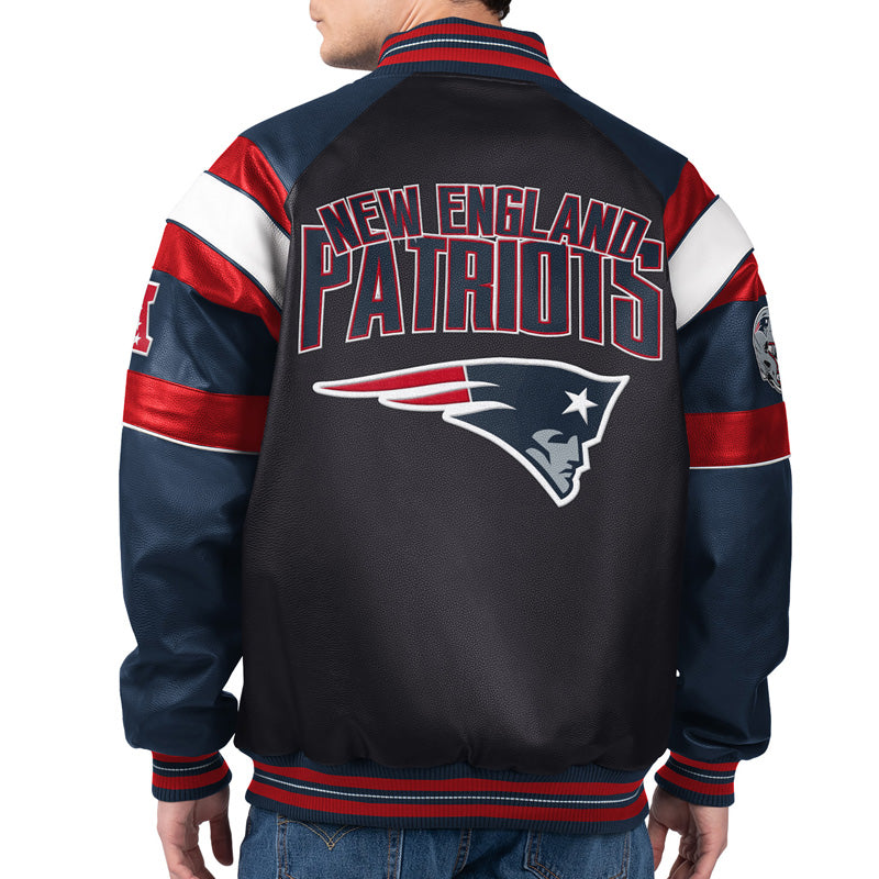 New England Patriots G-III Faux Varsity Leather Jacket
