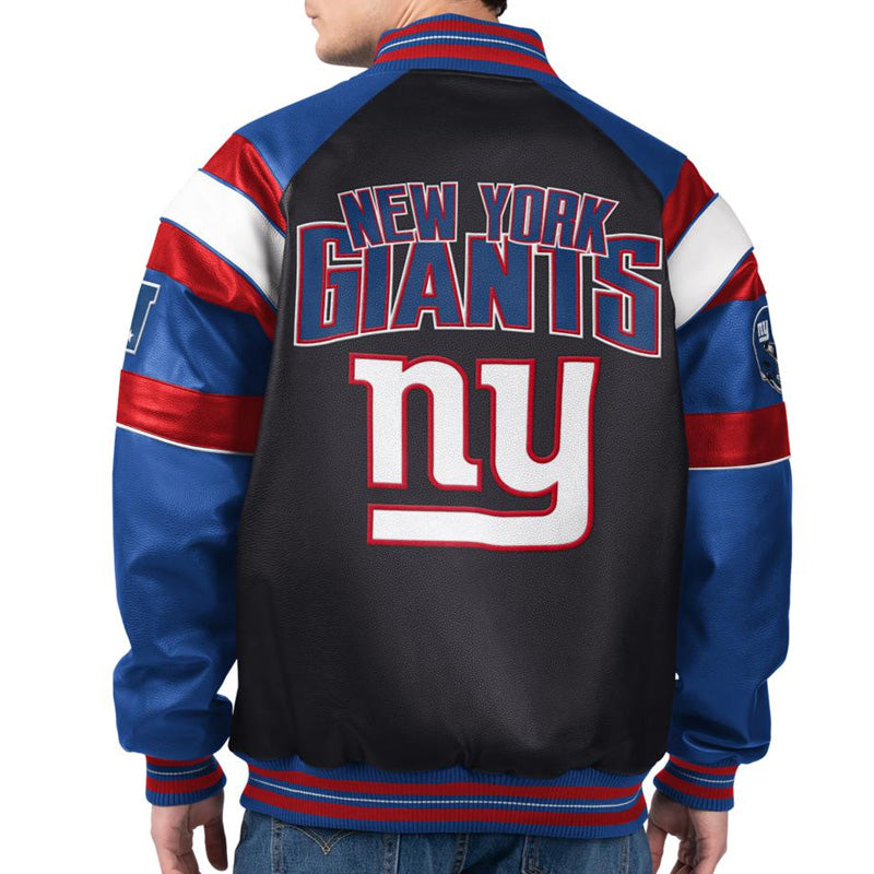 New York Giants G-III Faux Varsity Leather Jacket