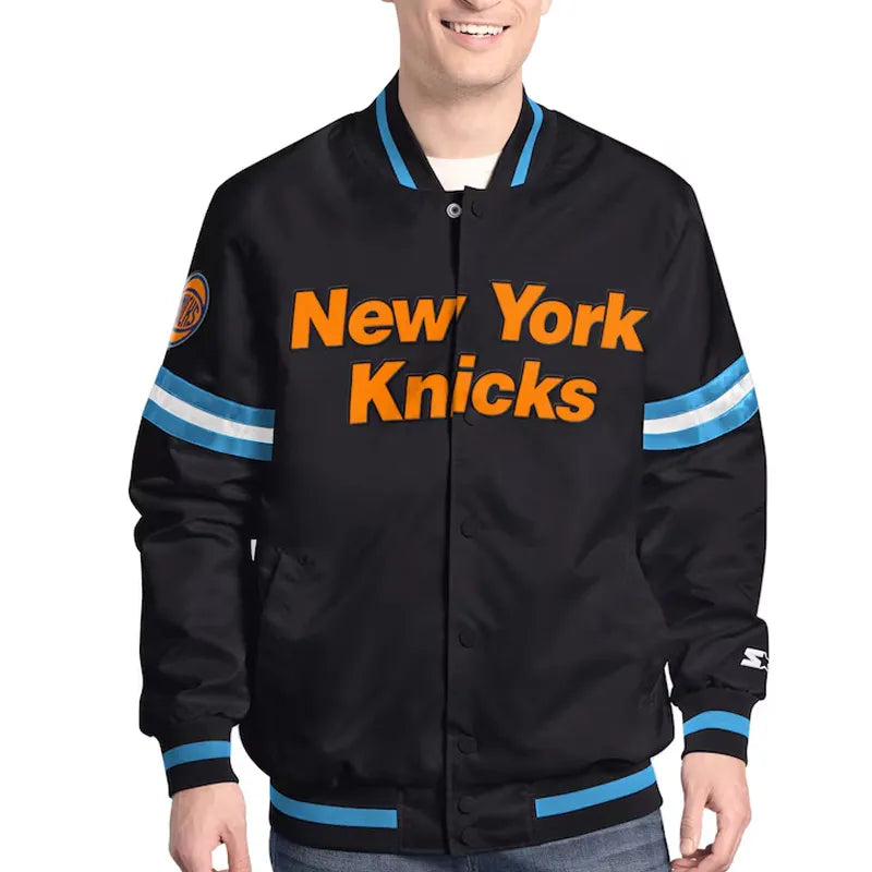 NY Knicks Scout Varsity Satin Jacket