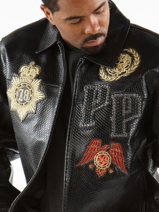 Pelle Pelle Decorated Black Python Jacket