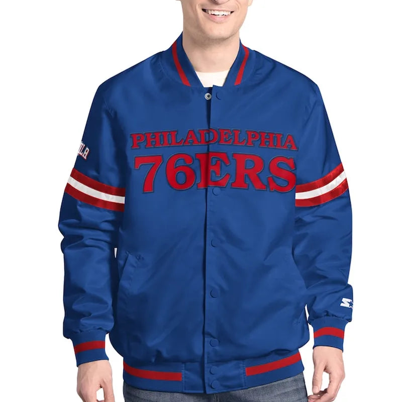 Philadelphia 76ers Scout Varsity Satin Jacket