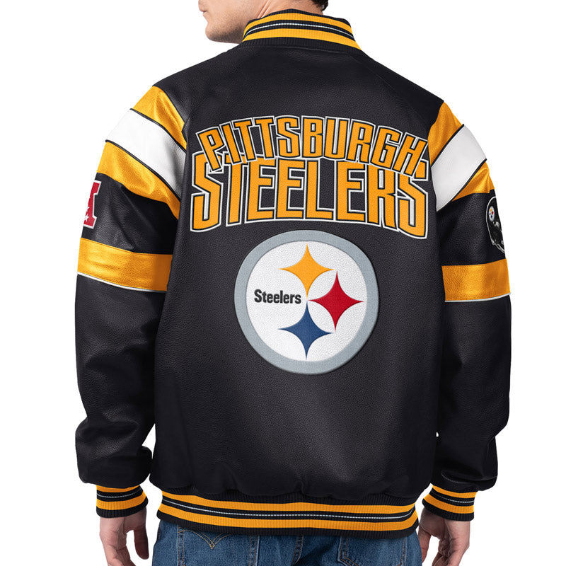 Pittsburgh Steelers G-III Faux Varsity Leather Jacket
