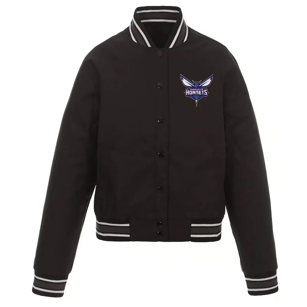 Charlotte Hornets Black Poly Twill Jacket