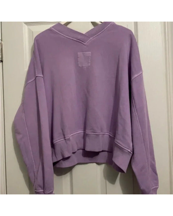 North Of North S01 Anna Lambe Purple V-Neck Sweater