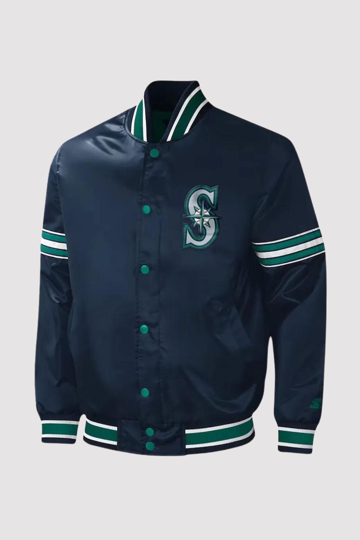 Seattle Mariners Starter Navy Midfield Varsity Jacket