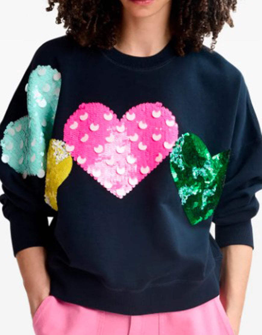 The Social 2025 Heart Embellished Sweatshirt