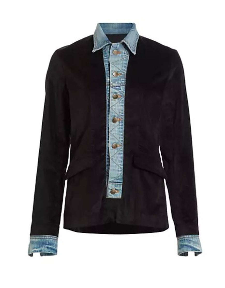 Shrinking S02 Christa Miller Denim Trim Blazer