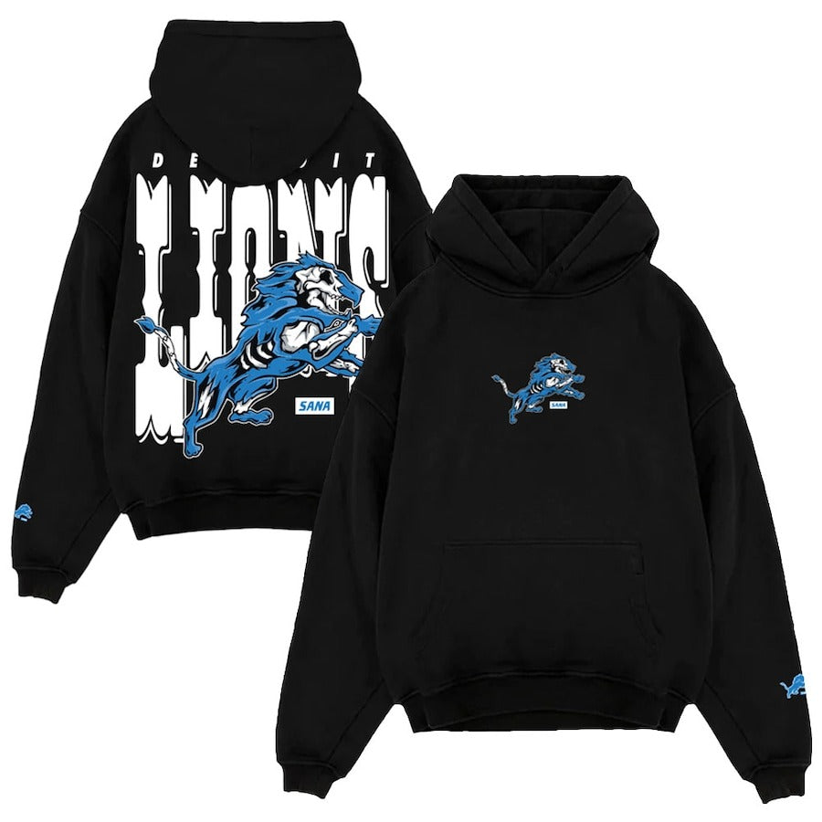Unisex SANA x Detroit Lions Black Skeleton Hoodie