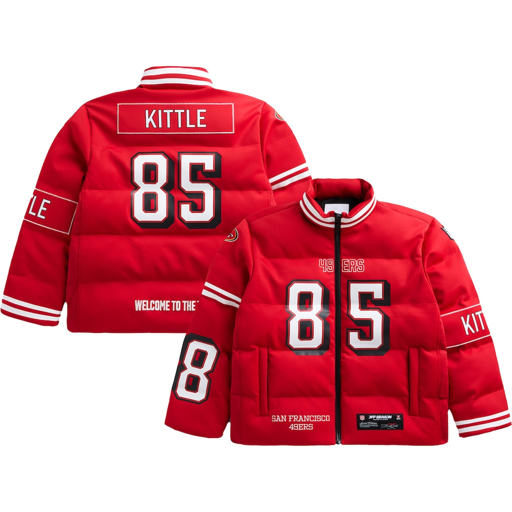 San Francisco 49ers George Kittle Scarlet Off Season X Nfl Player Puffer Jacket