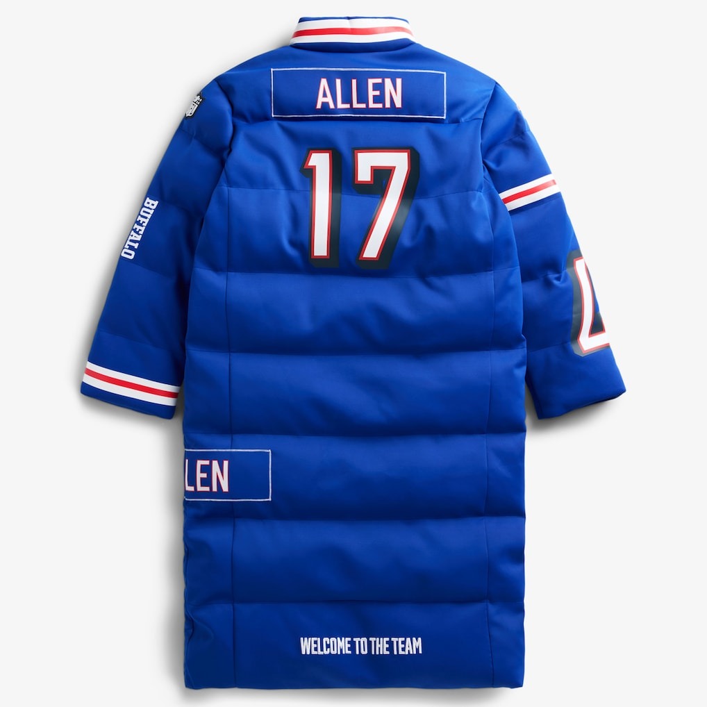 Buffalo Bills Josh Allen Royal Off Season x NFL Player Puffer Long Coat