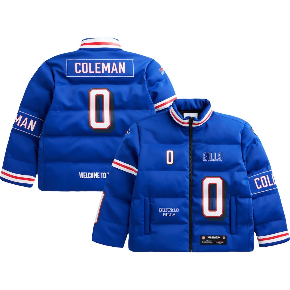 Buffalo Bills Keon Coleman Royal Off Season x NFL Player Puffer Jacket