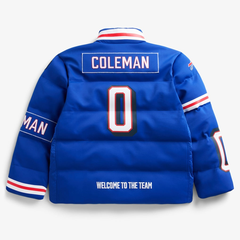 Buffalo Bills Keon Coleman Royal Off Season x NFL Player Puffer Jacket