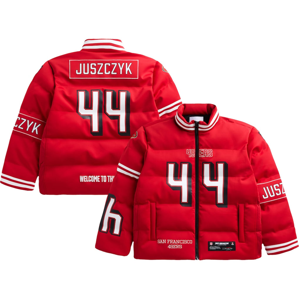 San Francisco 49ers Kyle Juszczyk Scarlet Off Season x NFL Player Puffer Jacket