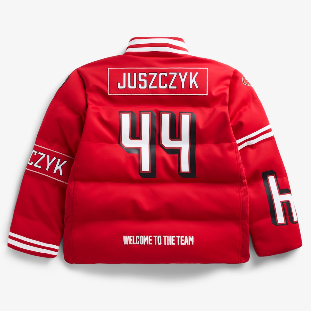 San Francisco 49ers Kyle Juszczyk Scarlet Off Season x NFL Player Puffer Jacket
