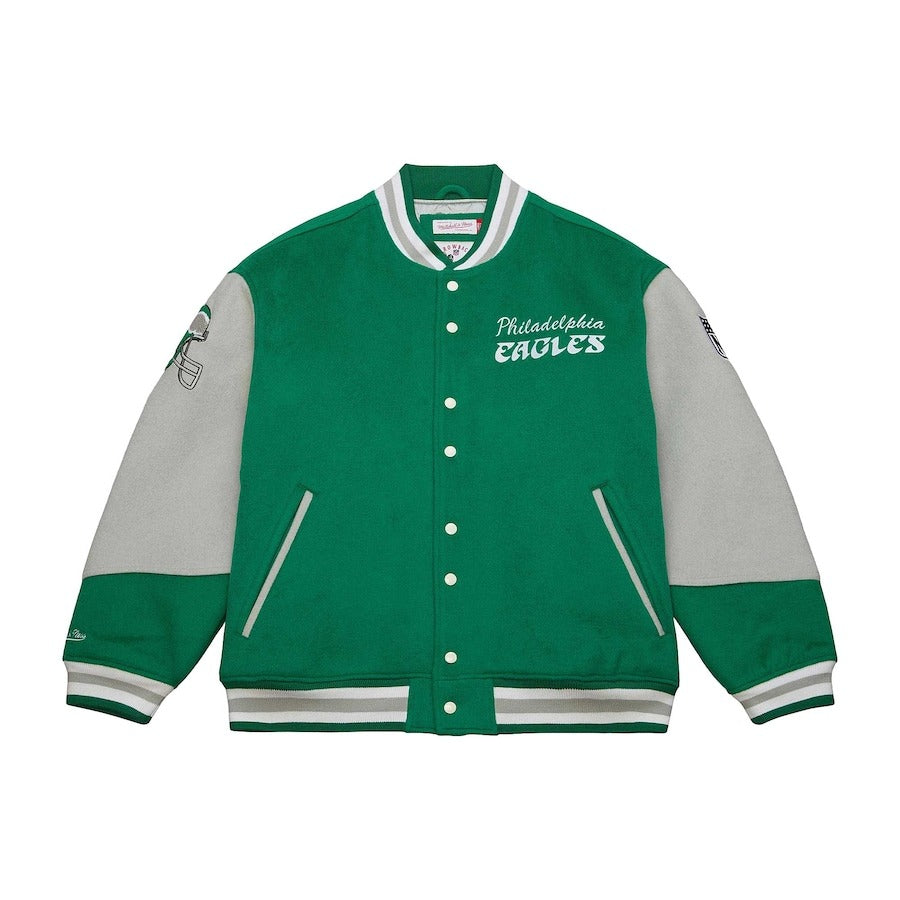 Philadelphia Eagles Mitchell & Ness Kelly Green Varsity Jacket