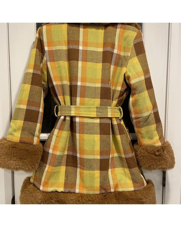 AEW Dynamite 2025 Paige Wooding Green Plaid Fur Coat