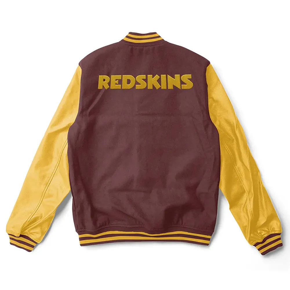 Washington Redskins Brown and Yellow Varsity Jacket