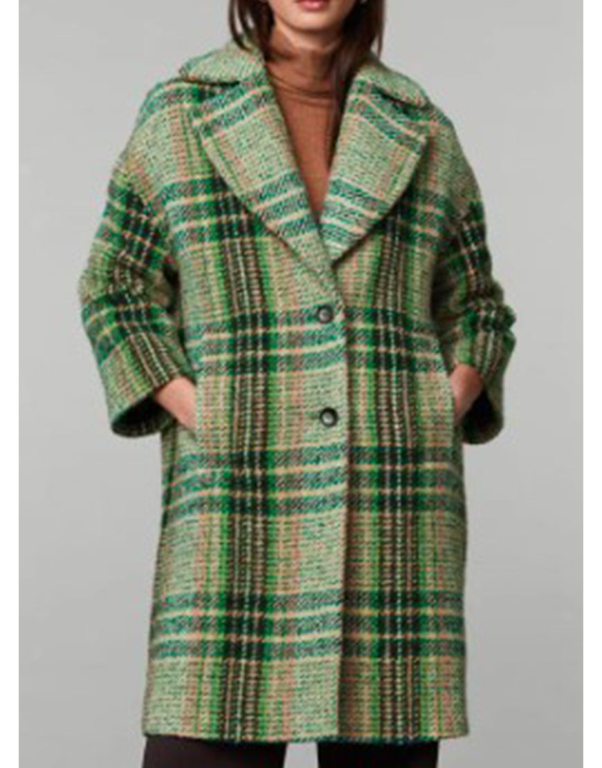 Playing Nice 2025 Jessica Brown Findlay Plaid Coat