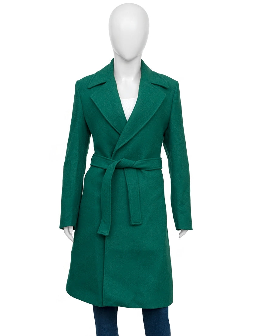 A Merry Scottish Christmas 2023 Lacey Chabert Green Coat