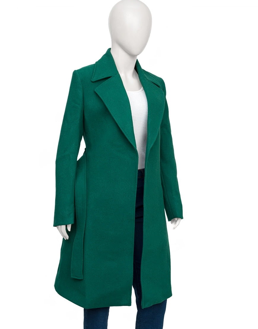 A Merry Scottish Christmas 2023 Lacey Chabert Green Coat